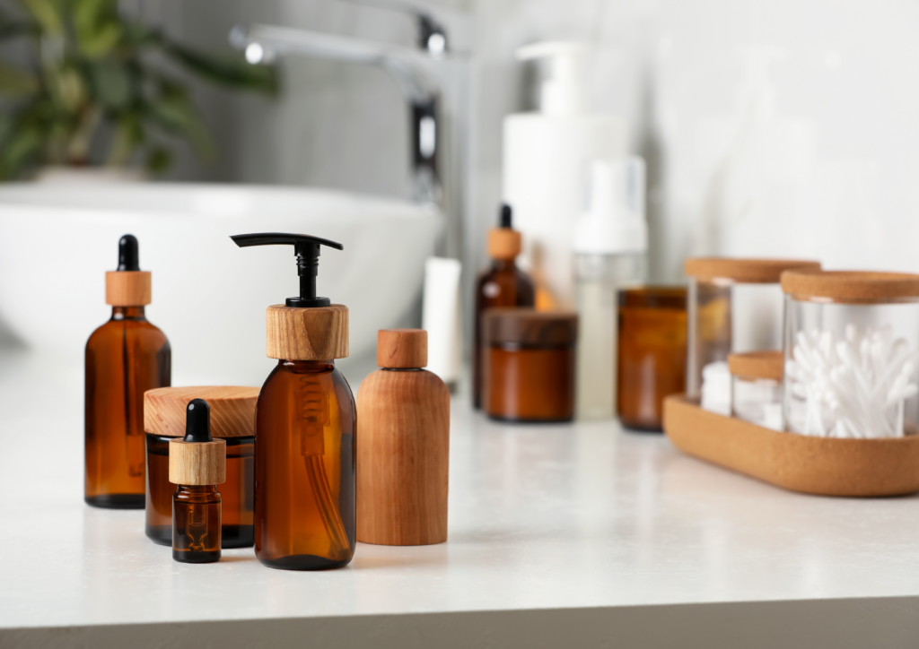 Soins naturels corps, produits en bois
